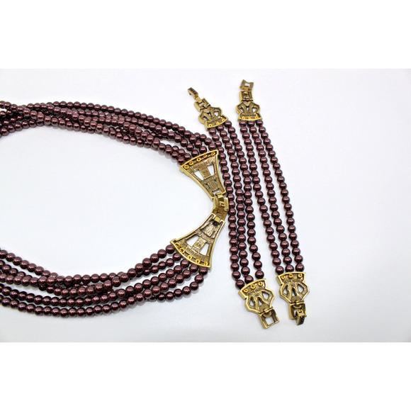 D5 Auth HEIDI DAUS Age of Elegance Crystal 3 Piece Jewelry Necklace Set Amethys - Picture 5 of 7